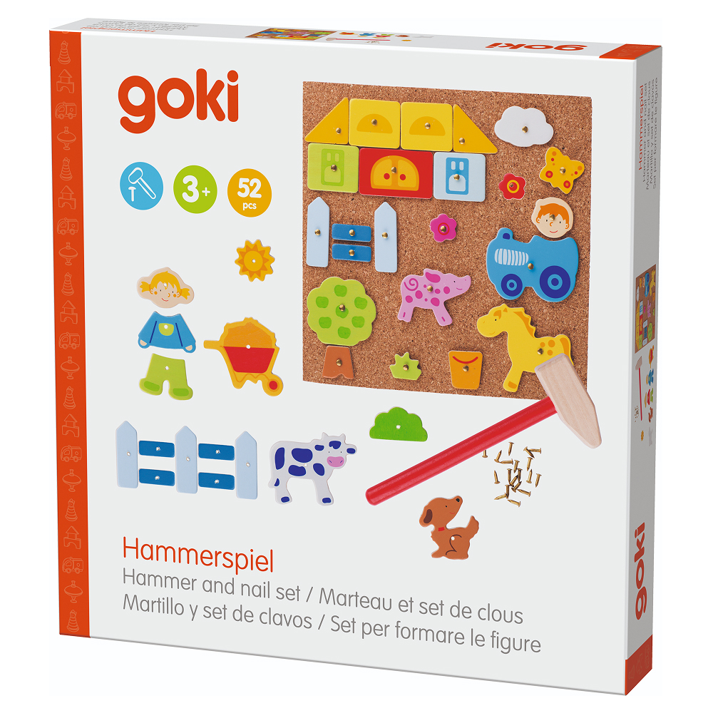 Goki Hammarspel Bondgård - pedagogiskt pyssel i giftfria färger - 2