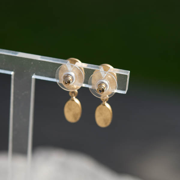 Sence Copenhagen - Earstuds Rose Quartz  Worn Gold  - 3