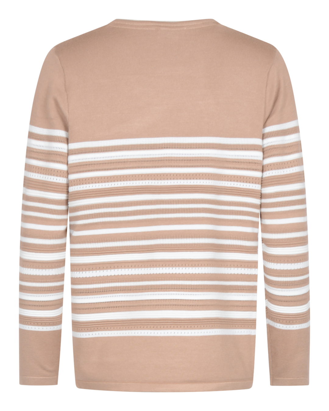 Jumper randig mönstrad stickning beige/vit - 4