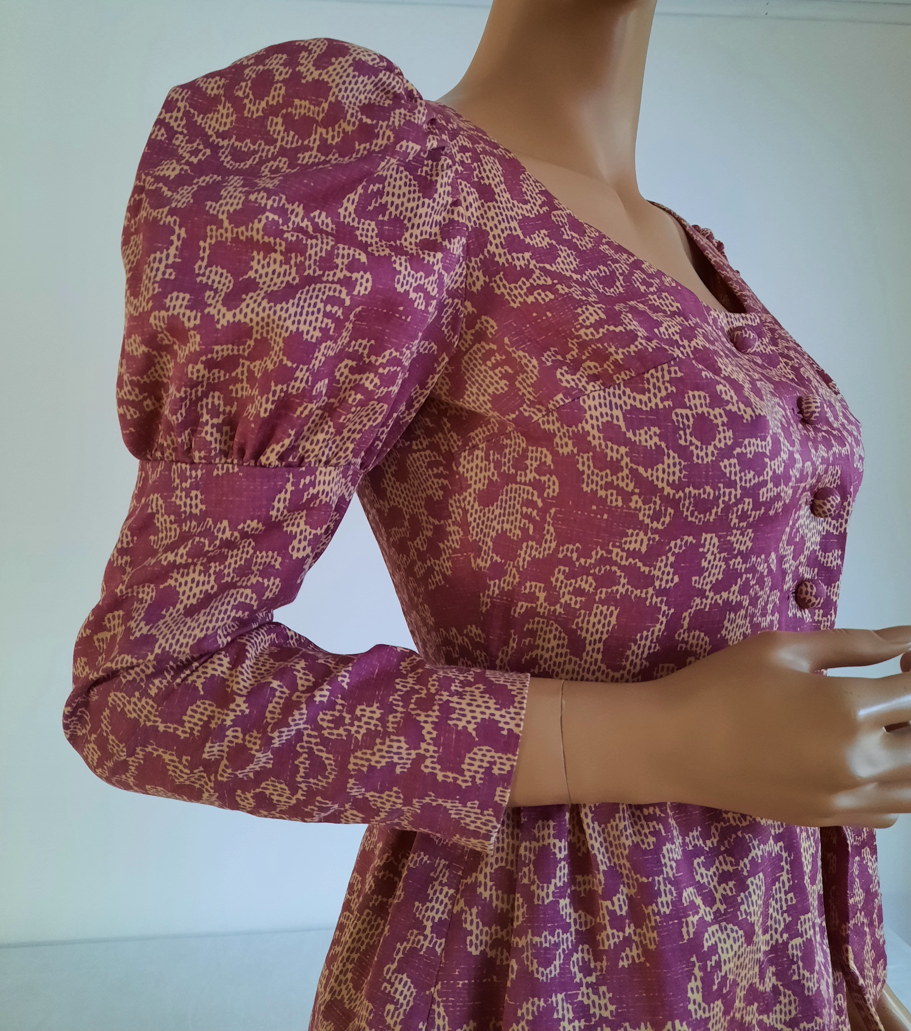 Vintageklänning  med puffärm Kaisu Heikkilä ca storlek 36 Vintage - 5