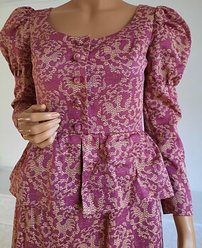 Vintageklänning  med puffärm Kaisu Heikkilä ca storlek 36 Vintage