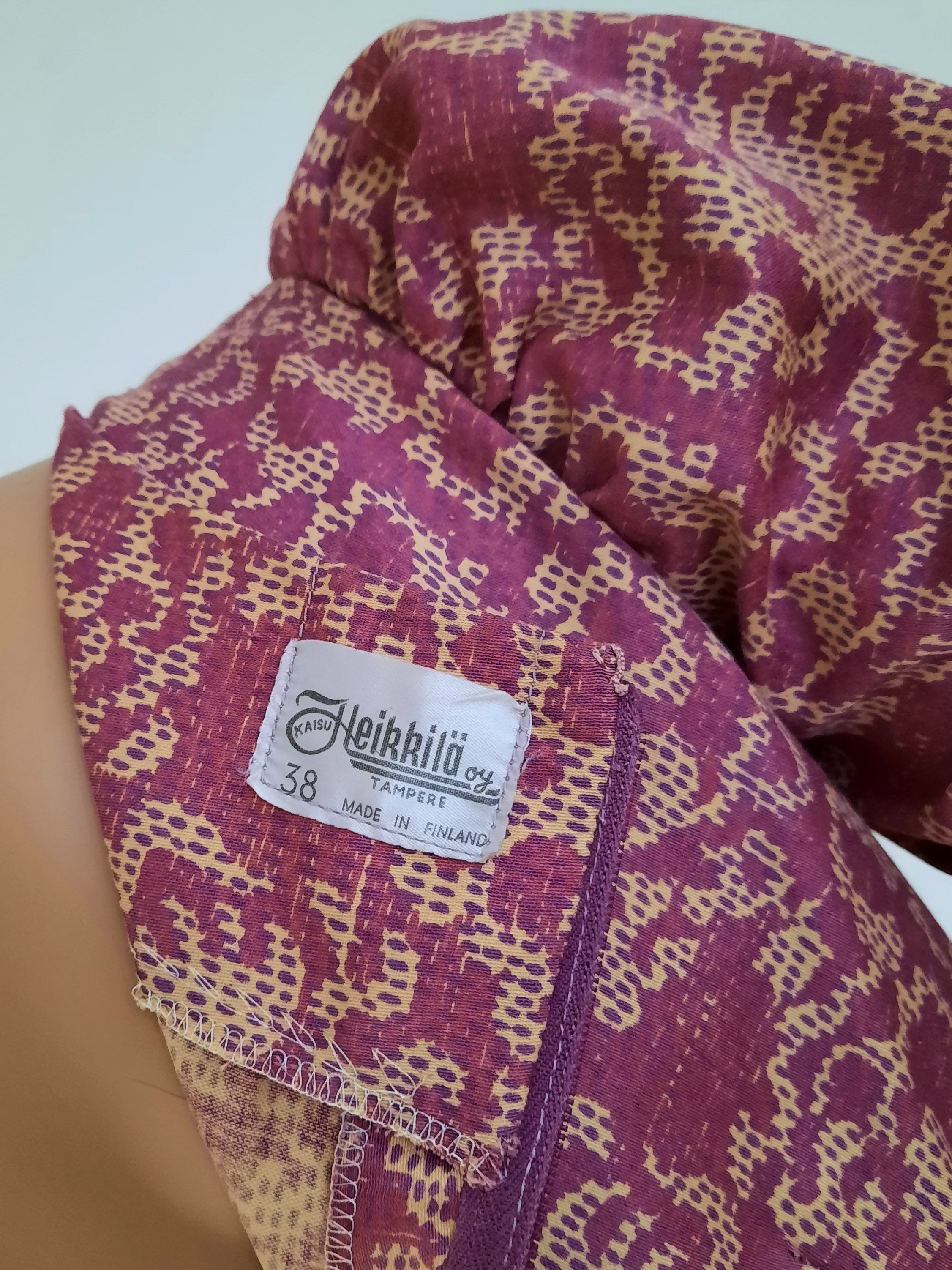 Vintageklänning  med puffärm Kaisu Heikkilä ca storlek 36 Vintage - 6