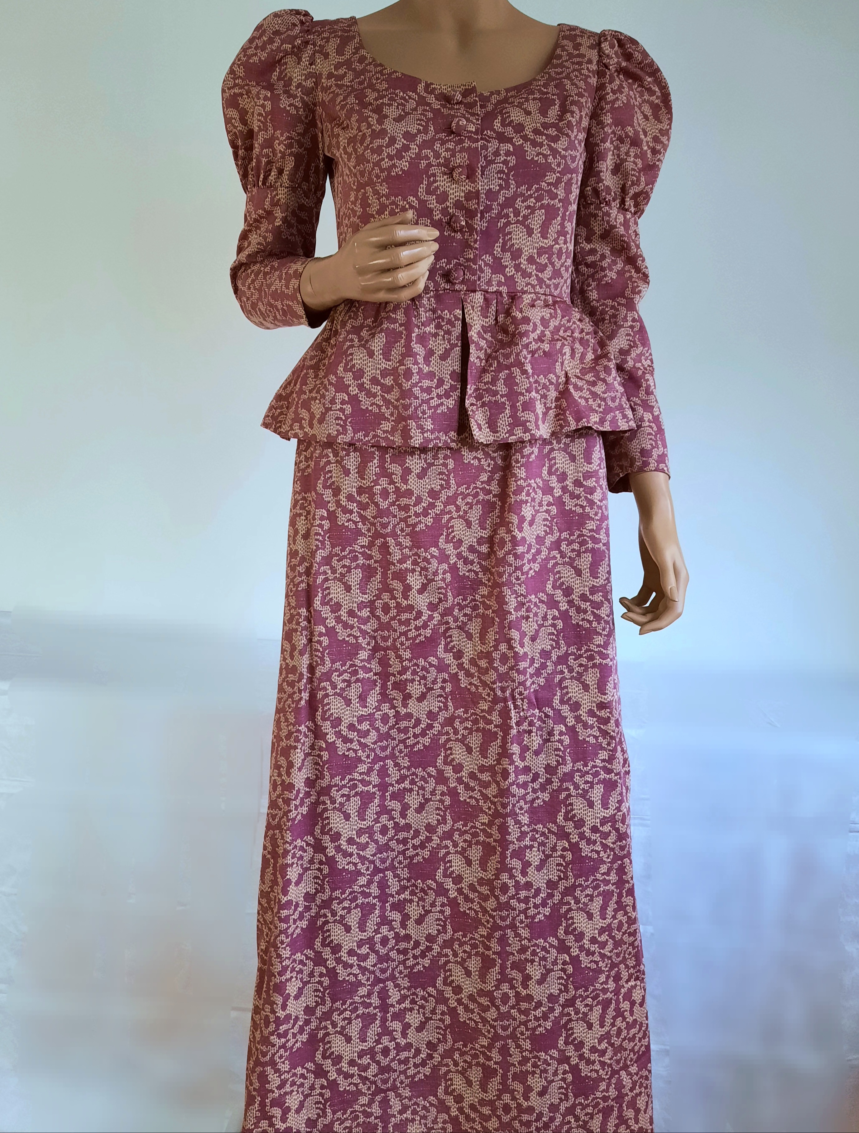 Vintageklänning  med puffärm Kaisu Heikkilä ca storlek 36 Vintage - 3