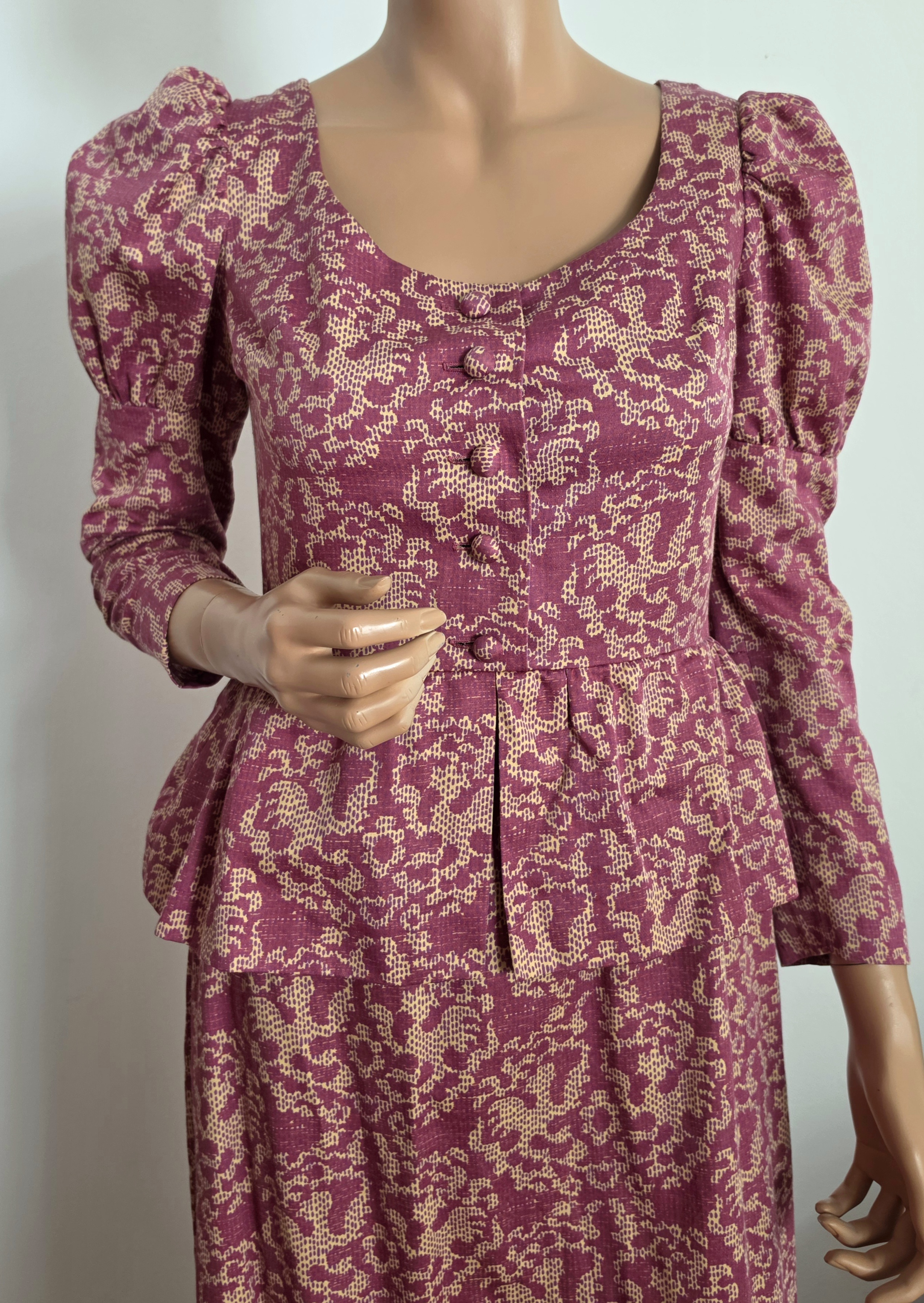 Vintageklänning  med puffärm Kaisu Heikkilä ca storlek 36 Vintage - 11