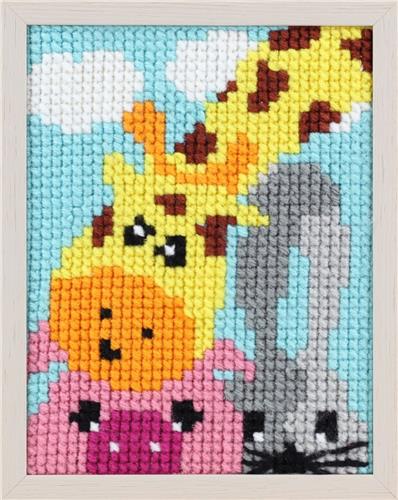 Kids Stitch - Giraff, gris o katt 18 x 24