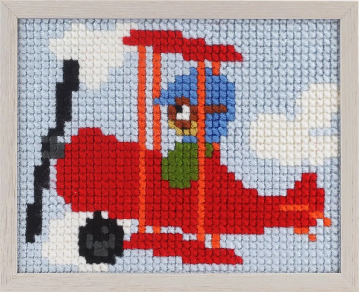Kids Stitch - Pilot i flygplan 18 x 24