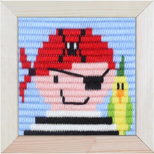 Kids Stitch - sjörövare med papegoja 15 x 15 långstygn