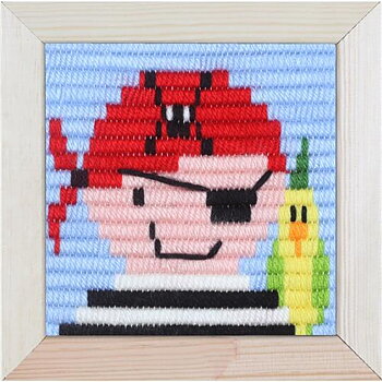 Kids Stitch - sjörövare med papegoja 15 x 15 långstygn