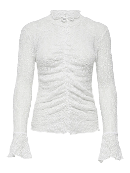 JDYLALA L/S HIGH NECK LACE TOP JRS  Cloud Dancer