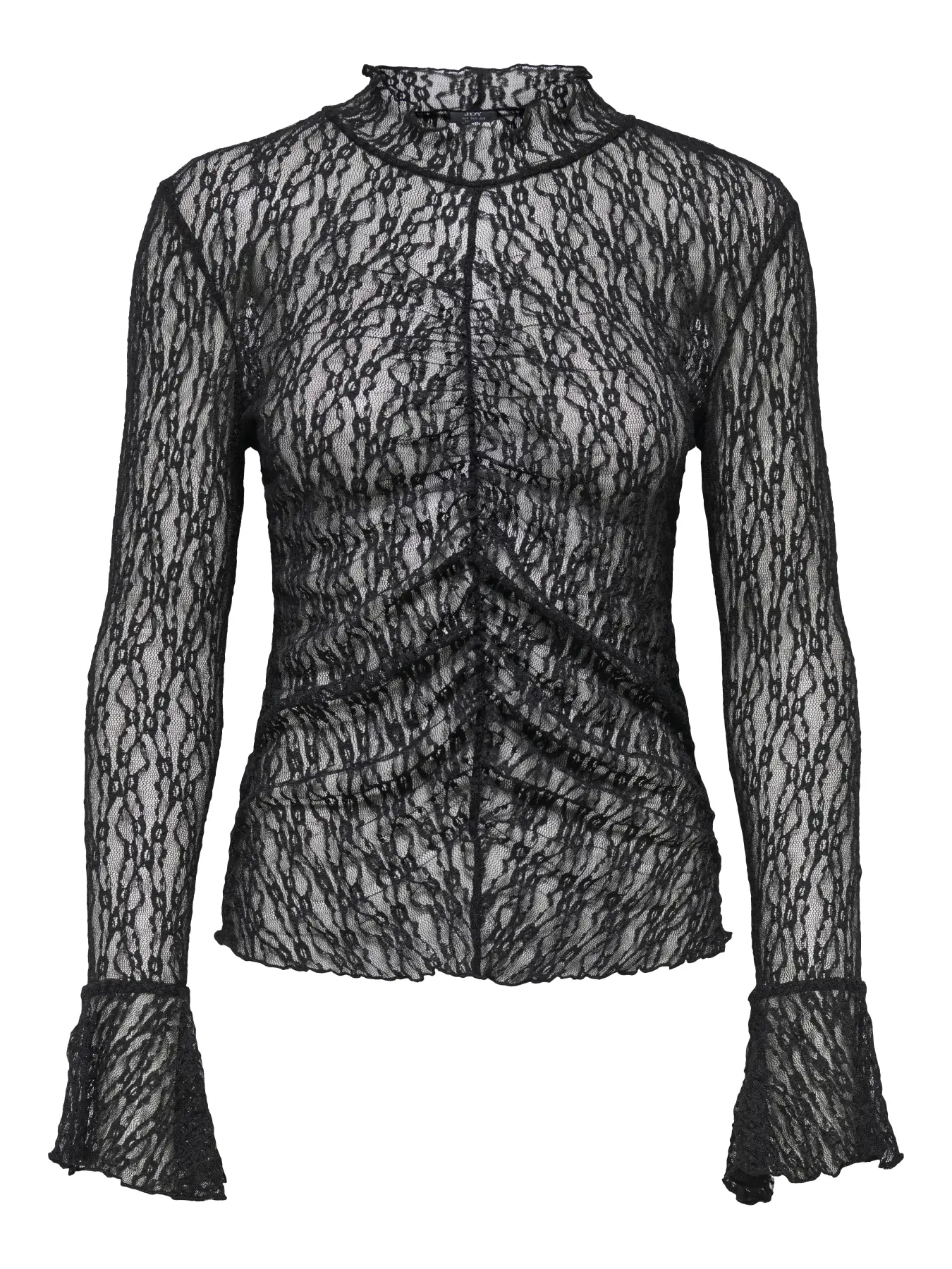 JDYLALA L/S HIGH NECK LACE TOP JRS  Black