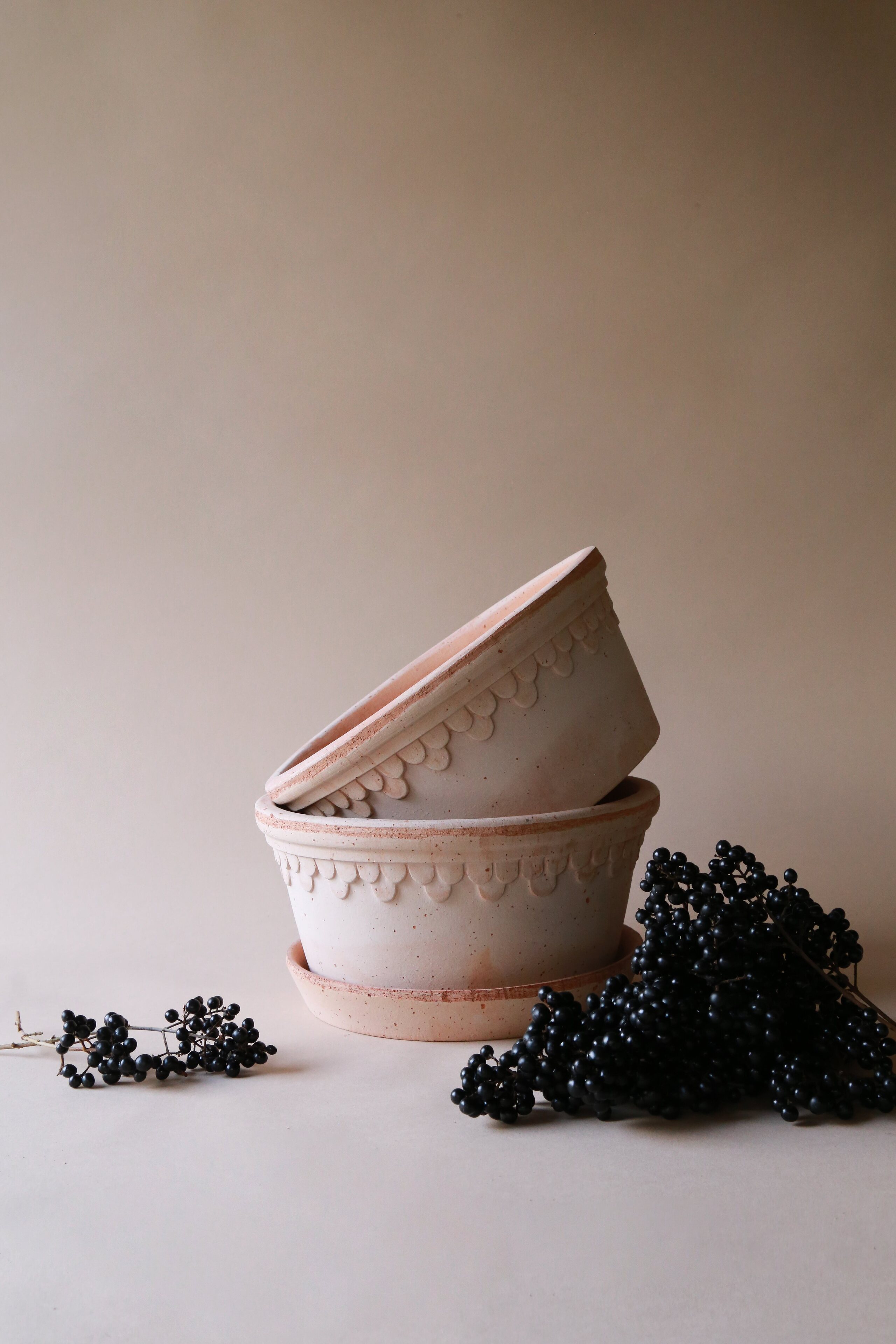 Pot with saucer - Copenhagen Low Light - Bergs Potter - Rustic Terracotta - 6
