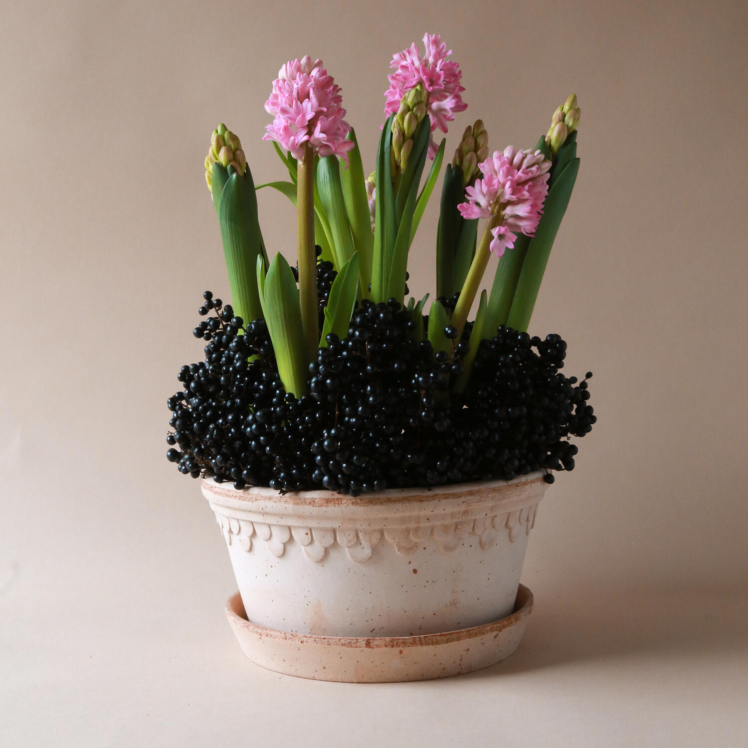Pot with saucer - Copenhagen Low Light - Bergs Potter - Rustic Terracotta - 4