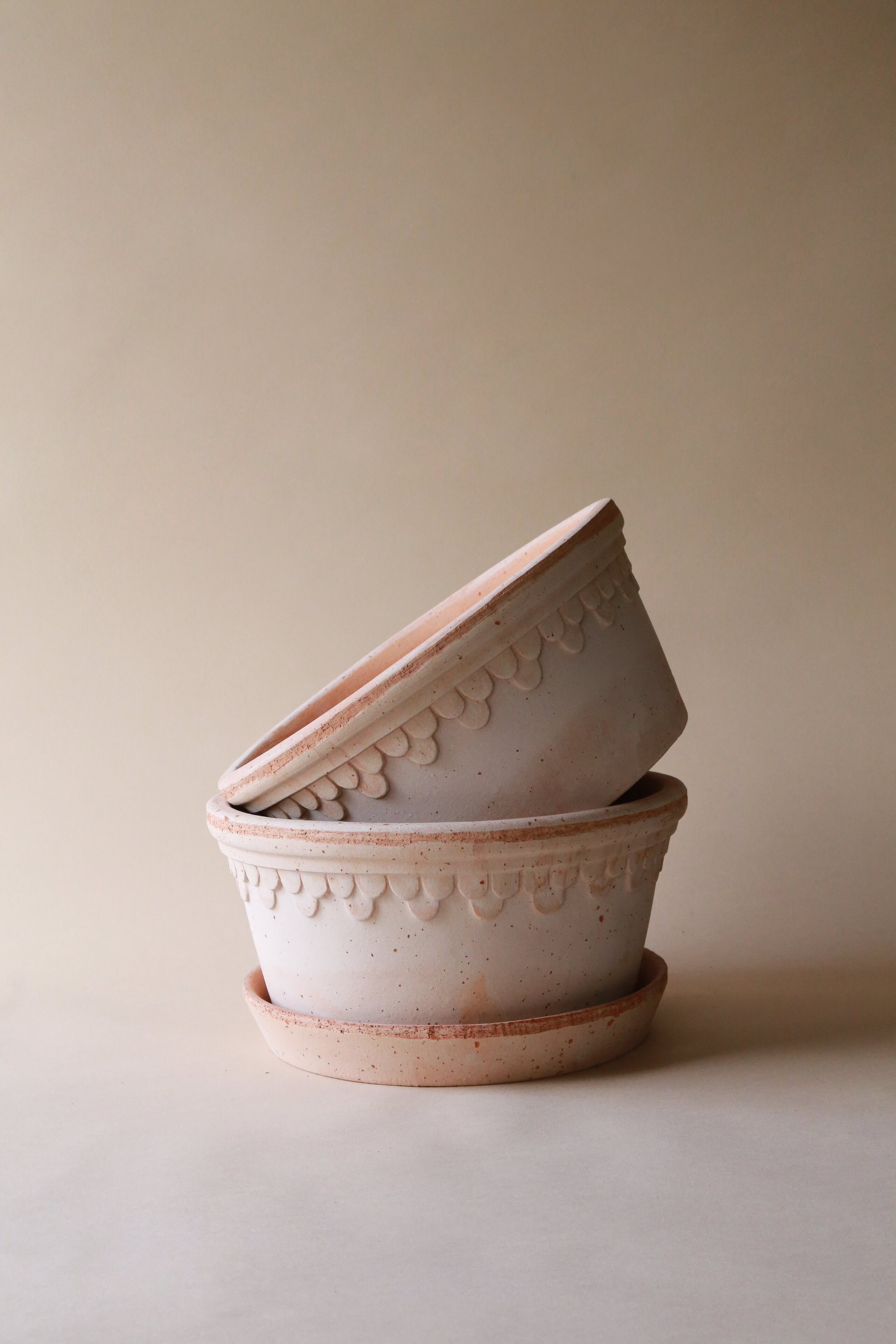 Pot with saucer - Copenhagen Low Light - Bergs Potter - Rustic Terracotta - 7