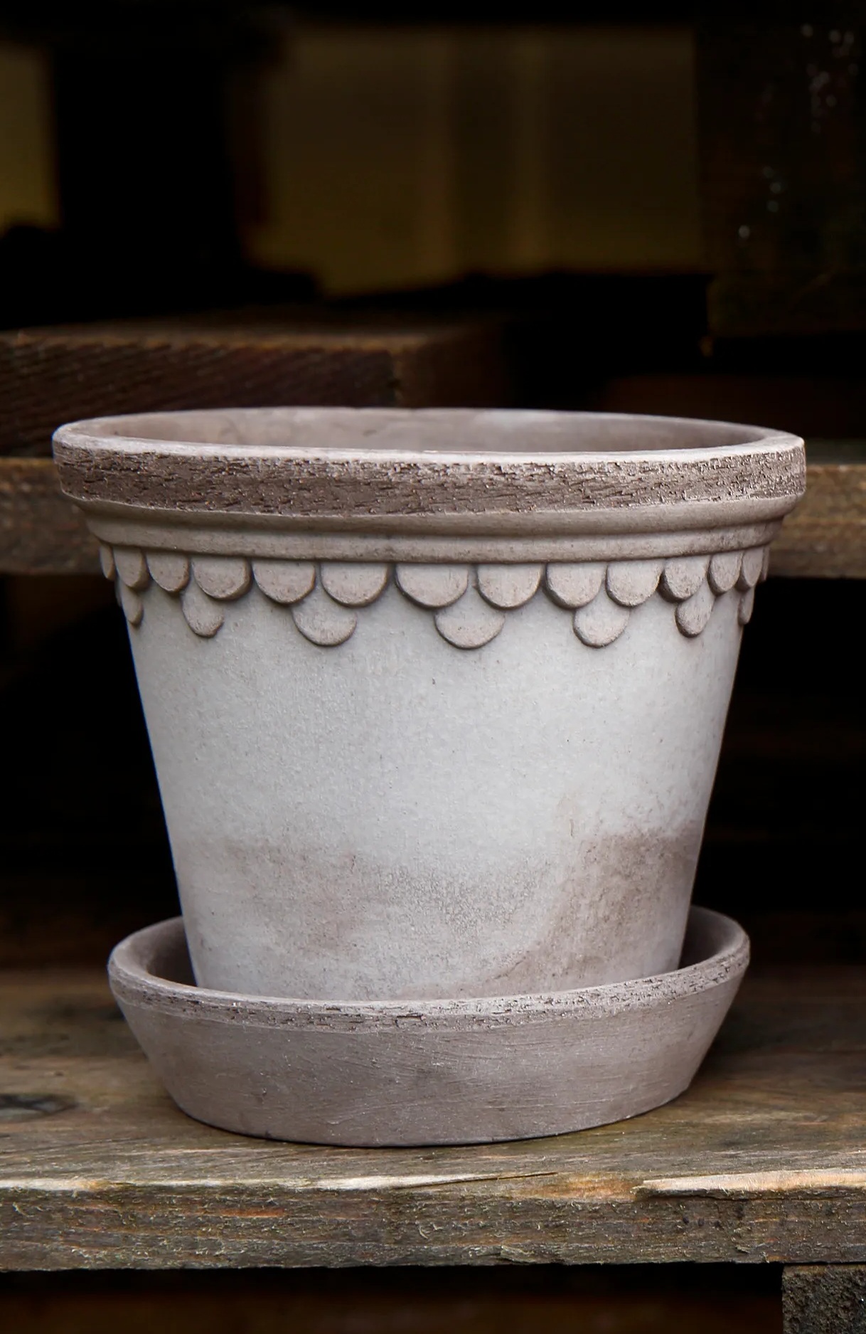 Bergs Potter Kruka Köpenhamn 12 cm - Rustik Terracotta - Grå - 12