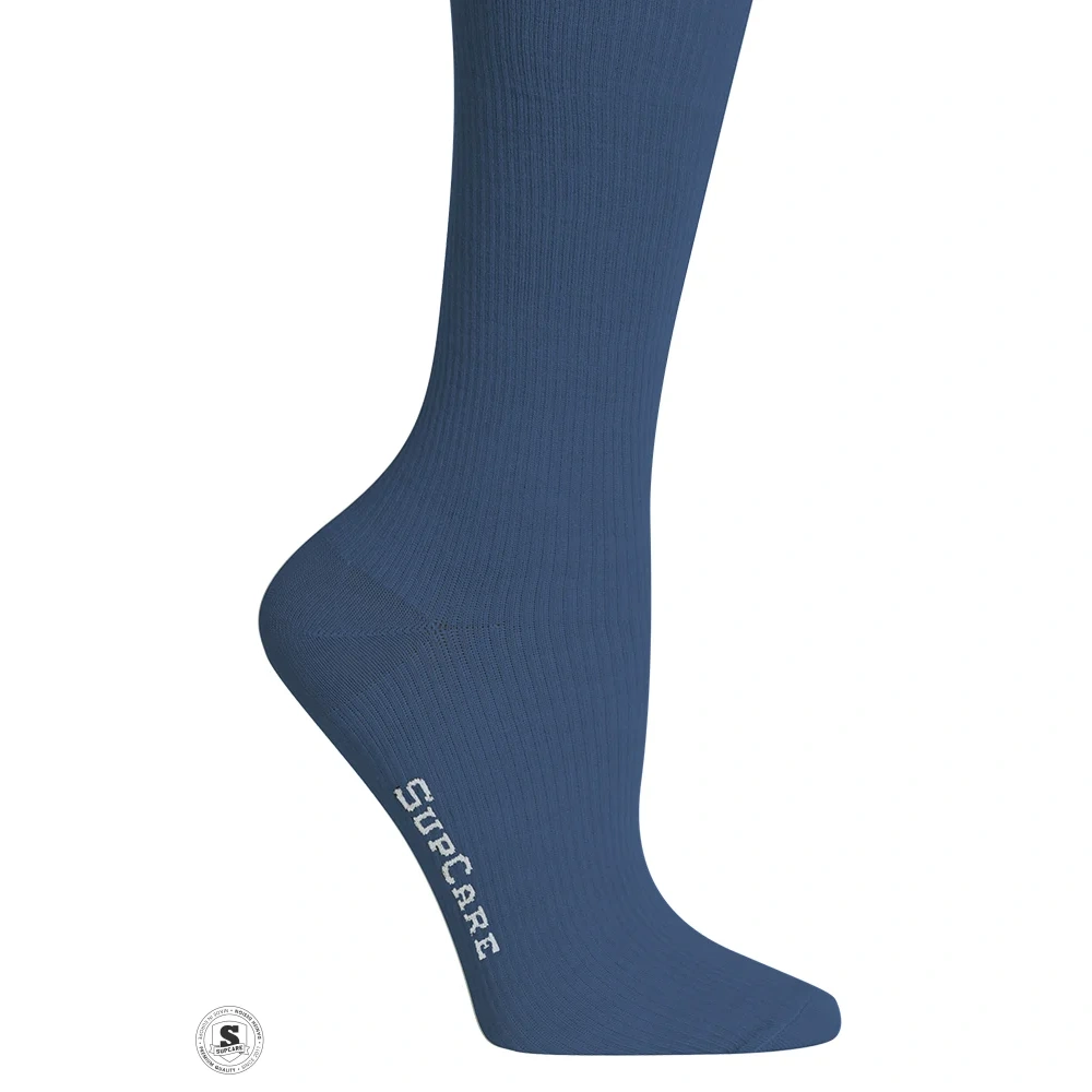 Bamboe steunkousen, brede pasvorm – blauw - 2