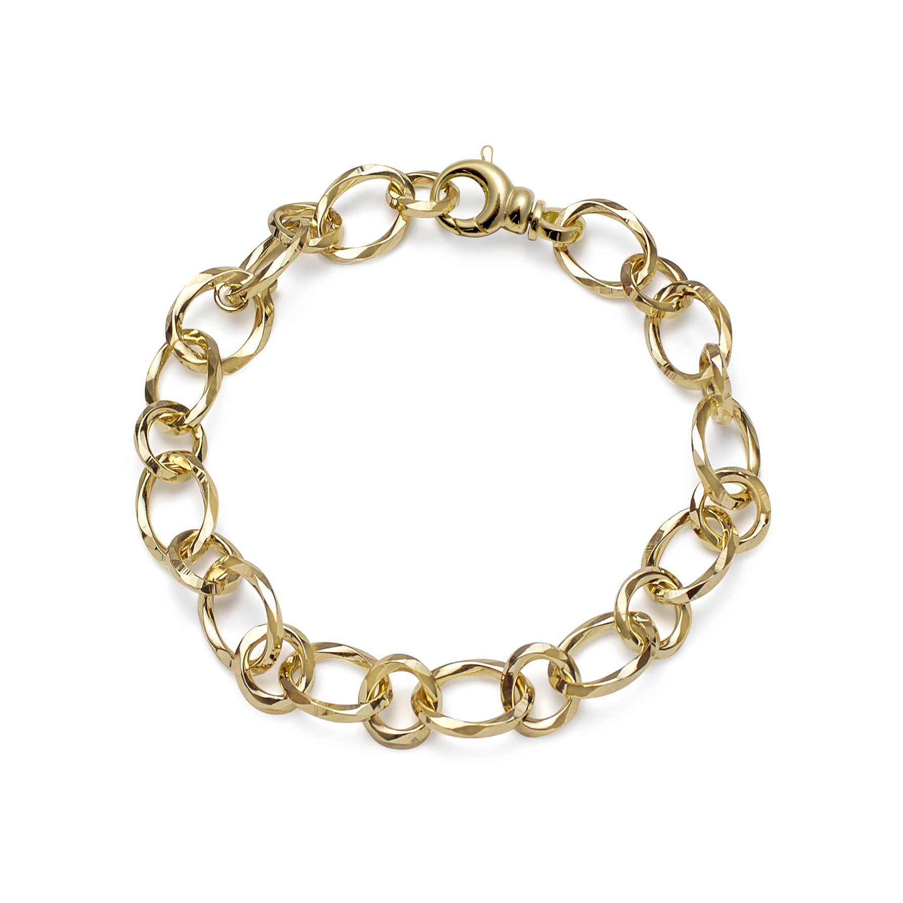 Kultainen rannekoru 18k fac silmukat 19cm