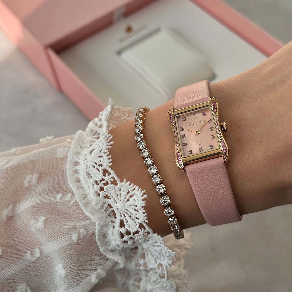 H&B Cronvas, Powder Pink, Gold - 6