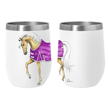 Wine Tumbler AWST Intl Horse Motif Palomino