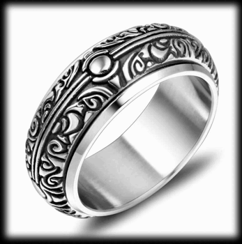 8 mm. Spinner ring i rostfritt stål. Världens vackraste spinner ring.