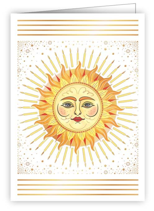 No specific text, Sun & candles, Mini card