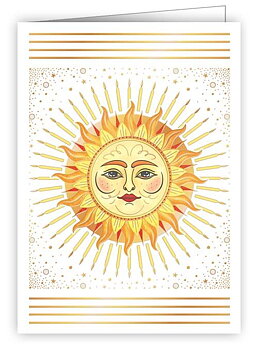 No specific text, Sun & candles, Mini card