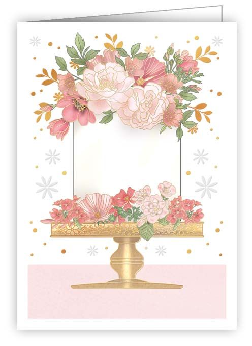 Cake & flowers, Mini card