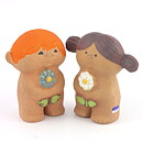 Lisa Larson (Adam & Eva 1972) Boy and Girl Figurines (Small) 11 cm (3)