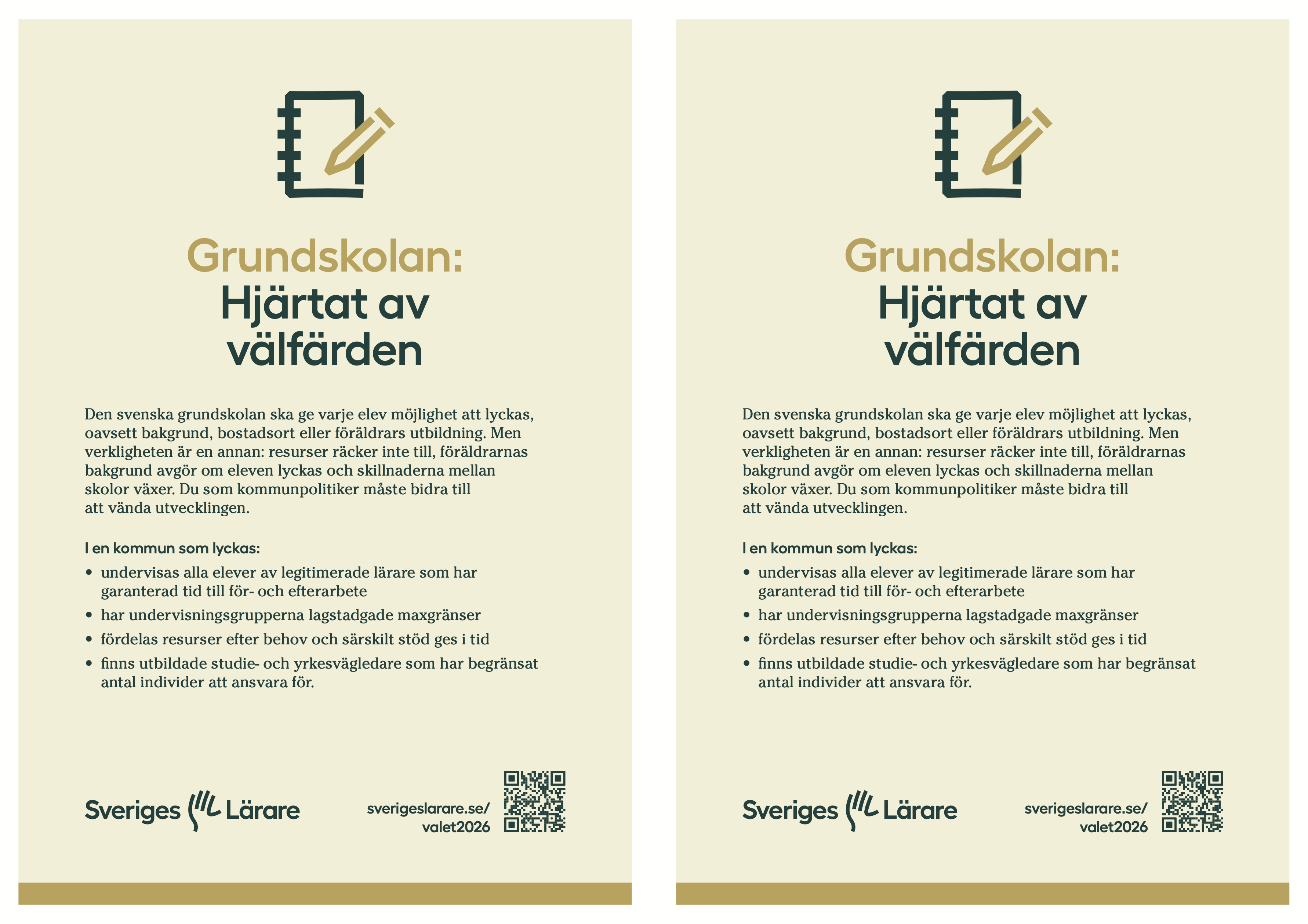 Grundskolan: Hjärtat av välfärden – flyer 2xA5