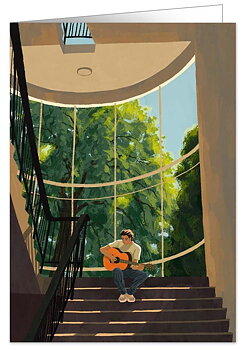 Playing Guitar, Heartfelt, Greeting Card 