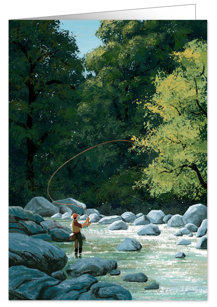 Fishing in nature, Heartfelt, Greeting Card 