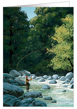 Fishing in nature, Heartfelt, Greeting Card 