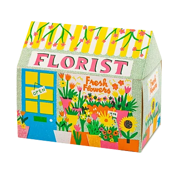 Tändsticksask/hus Blomsteraffär