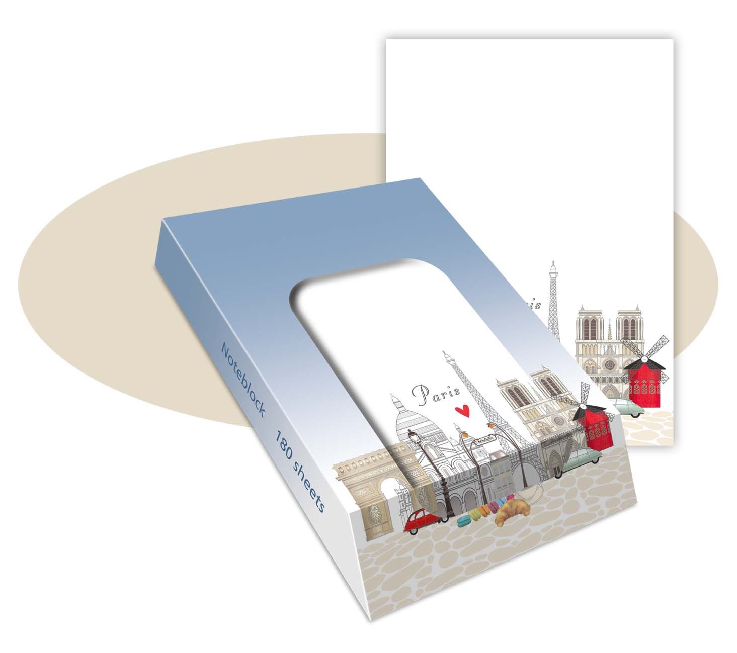 Paris, Slant Note Block, Quire Stationary