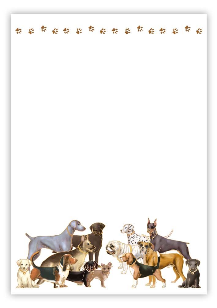 Dogs, Slant Note Block, Quire Stationary
