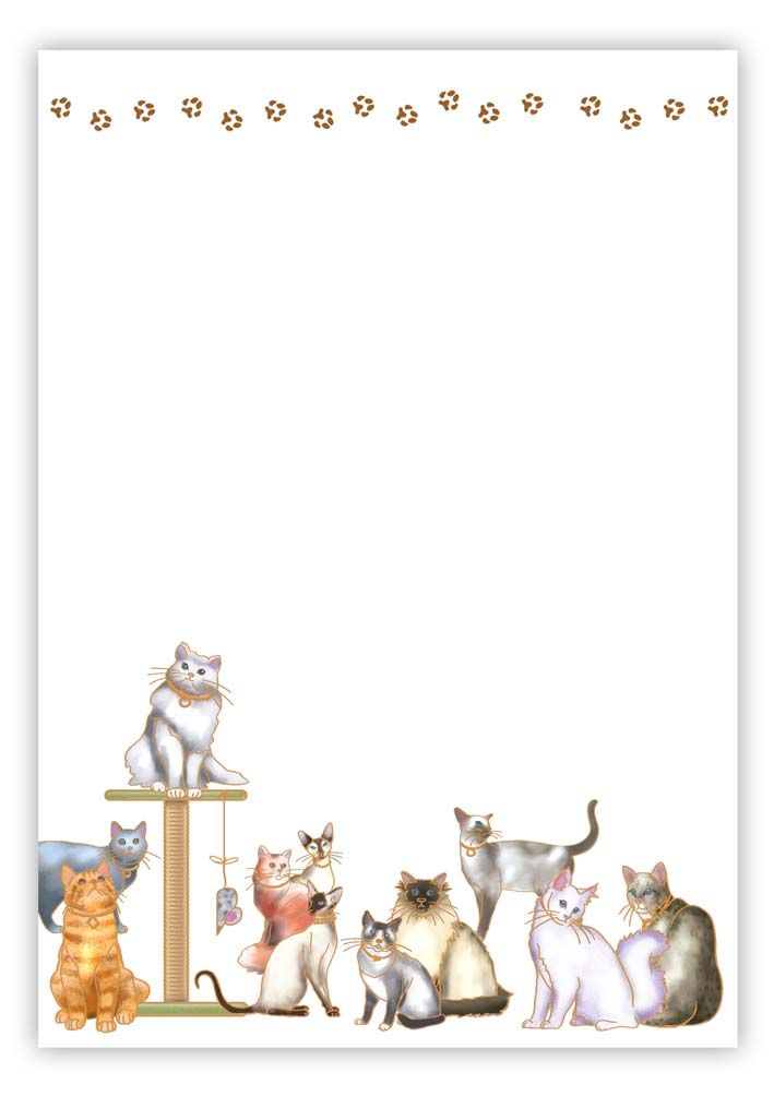 Cats, Slant Note Block, Quire Stationary