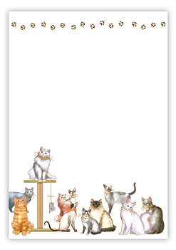 Cats, Slant Note Block, Quire Stationary