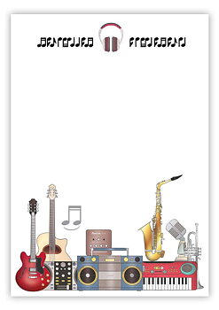 Band Musical Instruments, Slant Note Block, Quire Stationary