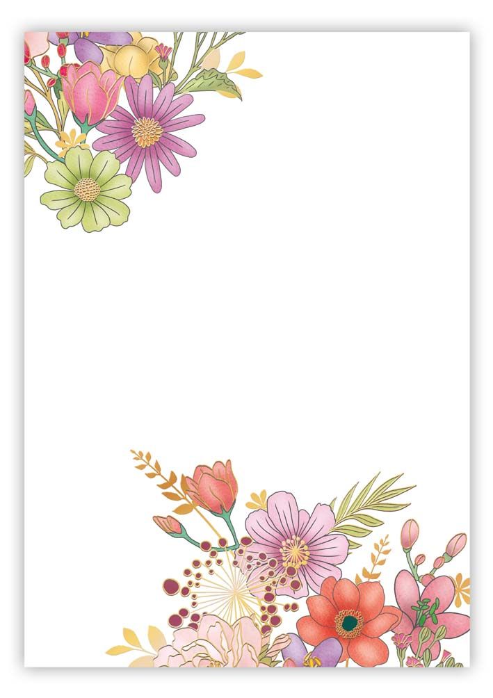 Flowers, Slant Note Block, Quire Stationary