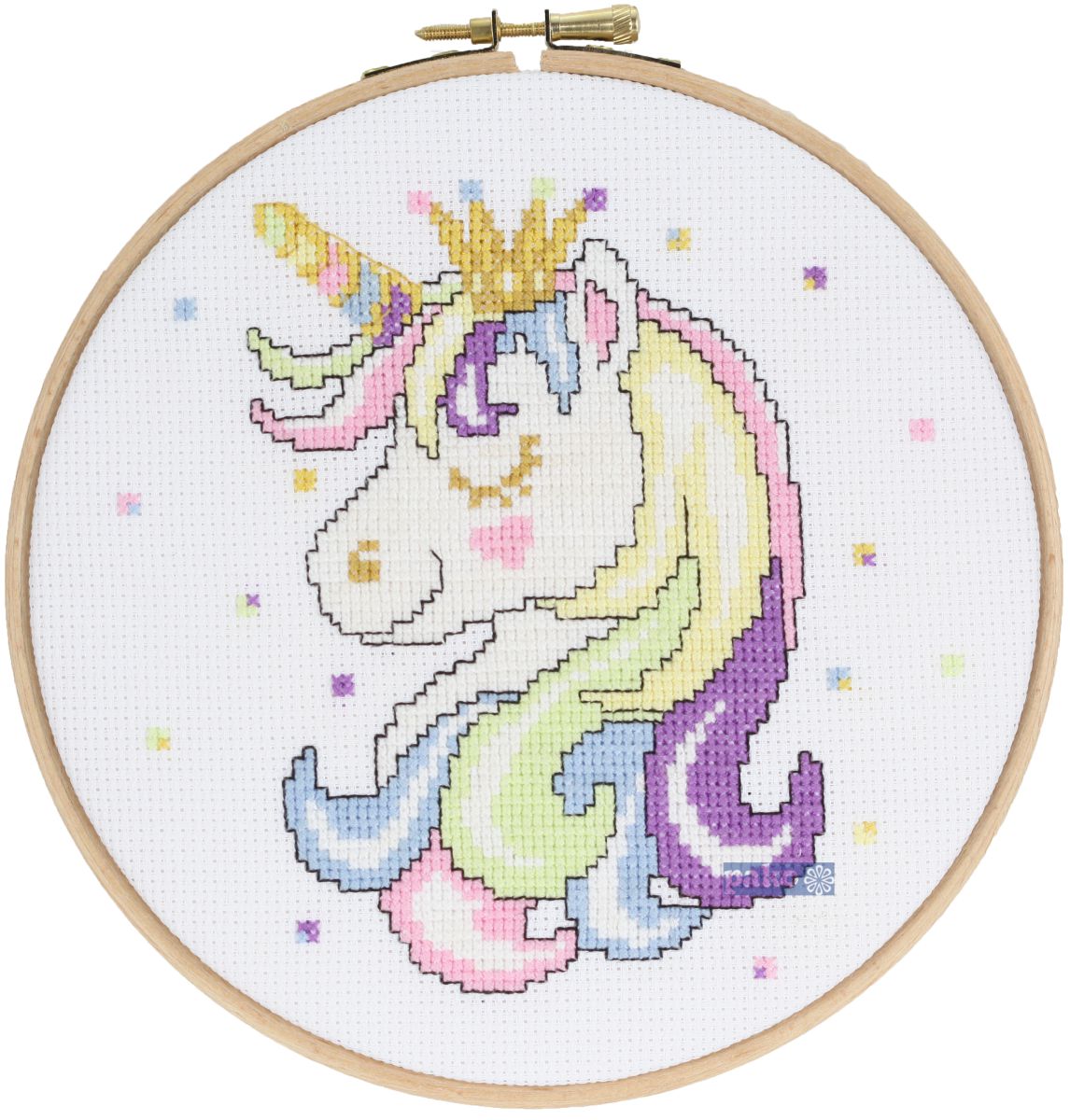 Pako Tavla rund 17 cm Unicorn Aida 5,5