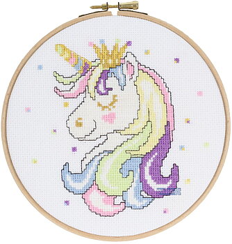Pako Tavla rund 17 cm Unicorn Aida 5,5