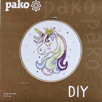 Pako Tavla rund 17 cm Unicorn Aida 5,5