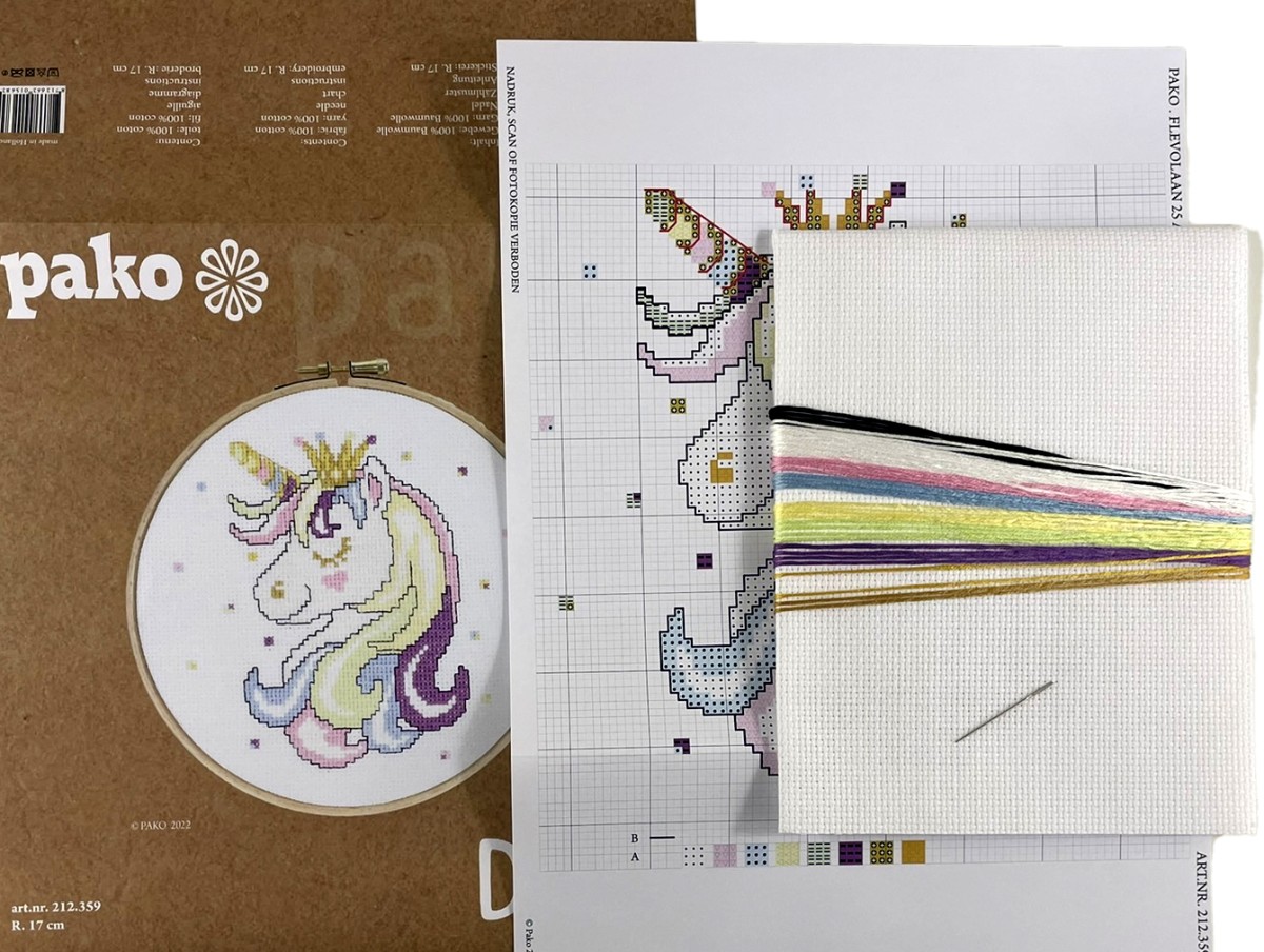 Pako Tavla rund 17 cm Unicorn Aida 5,5 - 3