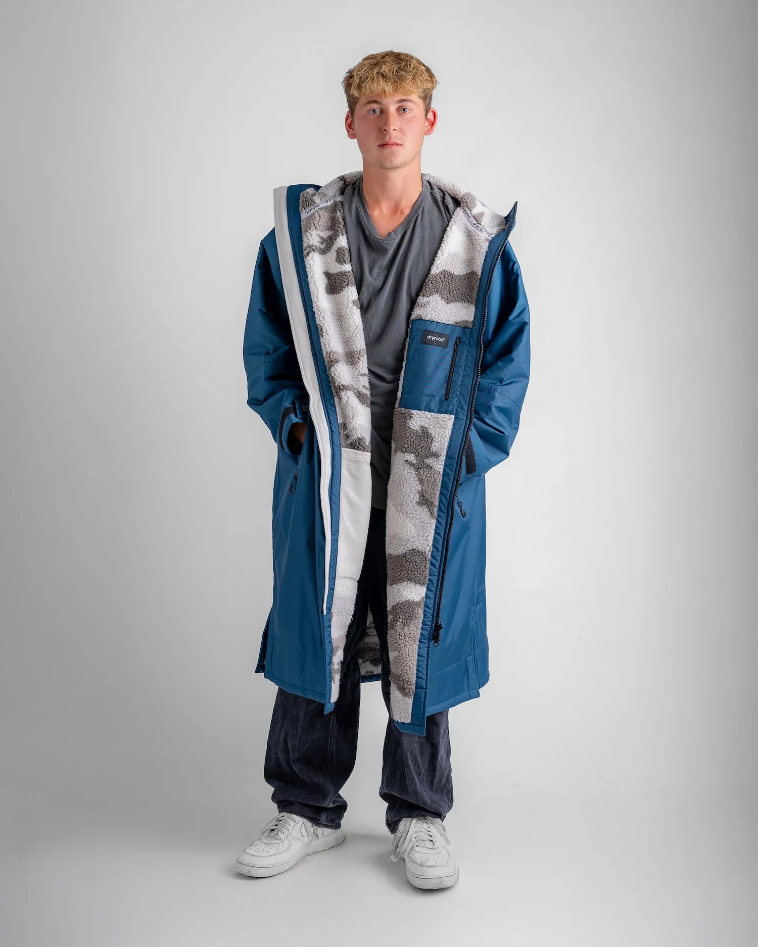 dryrobe® Advance Long Sleeve - Deep Sea Blue / Camo