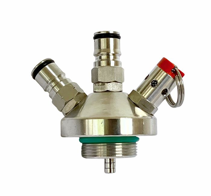 Mini keg lock med kulventiler