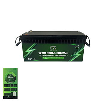 LiFePO4 Batteri 12 Volt 300 Ah , BMS , Bluetooth App , Bodelsbatteri -Idealakku-