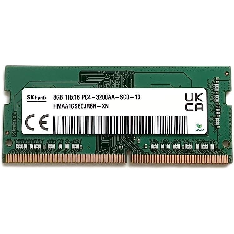 Begagnat 8GB DDR4 (1x8GB) SK Hynix SODIMM 1Rx16 PC4-3200AA 3200MHz RAM Minne HMAA1GS6CJR6N