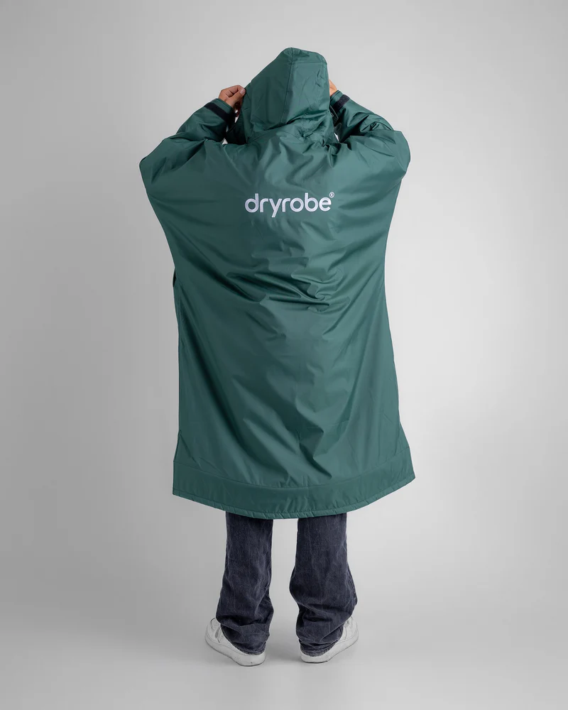 dryrobe® Advance Long Sleeve - Dark Green / Grey 3