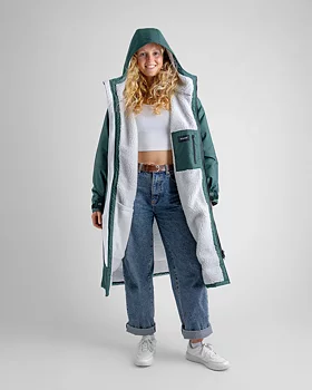 dryrobe® Advance Long Sleeve - Dark Green / Grey 2