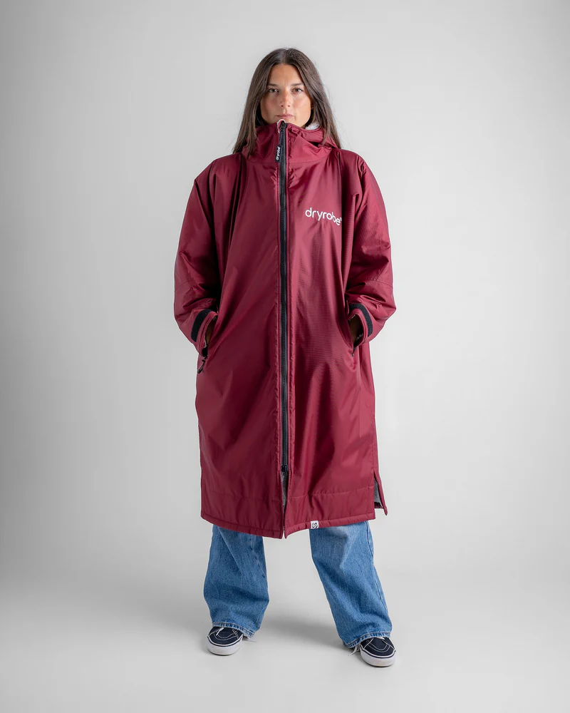 dryrobe® Advance Long Sleeve - Burgundy / Grey 
