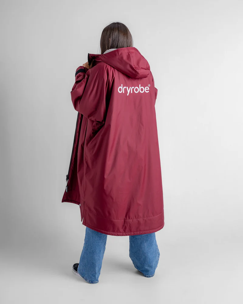 dryrobe® Advance Long Sleeve - Burgundy / Grey 4